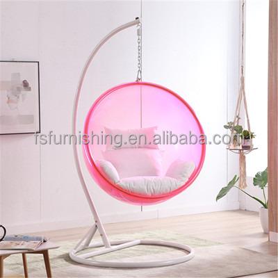 China Modern Wholesale Cheap Price Transparent Swing Bubble Chairs With Hanging White Stainless Steel Leisure Low Chair For Garden Use for sale