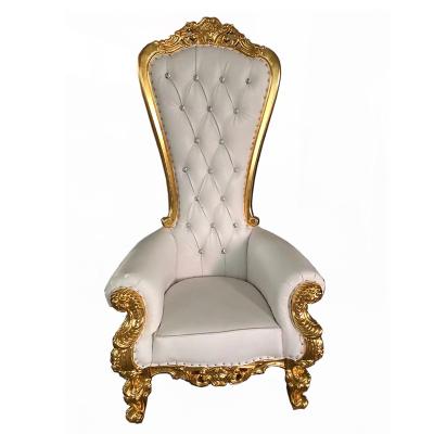 China Modern Luxury Royal Classic High King Wedding Back Sofa Throne Chair For Bride And Groom for sale