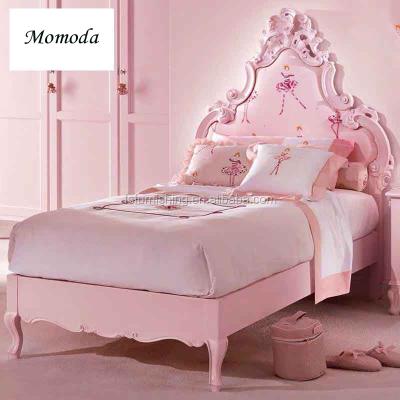 China TB08 Furniture Cutouts Princess Bed Luxury Modern Solid Wood Girl European Style Solid Wood Bed Printed Modern Children's Dreamy Bed for sale