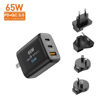 China Cell Phone Charging Type C Portable QC3.0 Mobile Phone Chargers 65W USB Travel Charger PD 45W Dual Port Quick Charging Adapters for sale