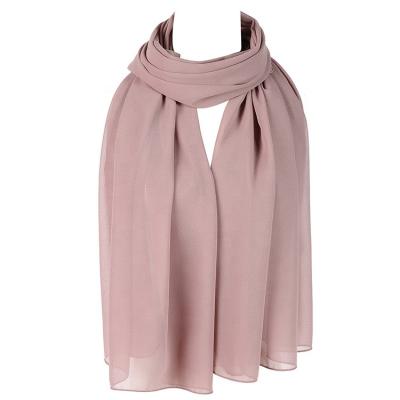 China Plain 2021 Wholesale 118 colors Chiffon Muslim Hijab Big Size 85x180cm Muslim Shawls Pure Plain Scarf Chiffon Scarf for sale