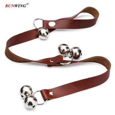 China High Grade Sustainable Pet Products Leather Housetraining Dog Bell For Training And Housebreaking for sale