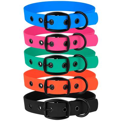 China Custom Personalized Adjustable Dog Collar PVC Waterproof Pet Collar Dog Collar With Engraved ID Tag for sale