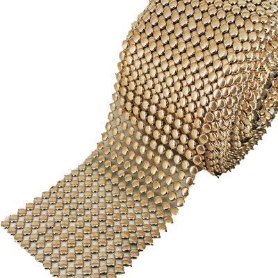 China Use With 12 Rows Gold Easy Wholesale Round Uneven Surface Rhinestone Pearl Trim Mesh With Ornament for sale