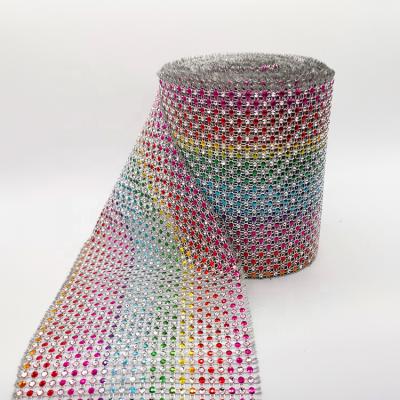 China Use With Dongyang Wholesale 24 Row Easy Mesh Multicolor Faux Diamond Rainbow Balancing For Combination for sale