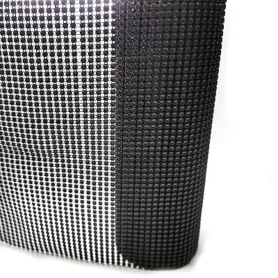 China Use With Easy Maker 50 Rows 5 Yards Black Plastic Mesh Fabric Rhinestone Wrap Roll For DIY Decoration for sale