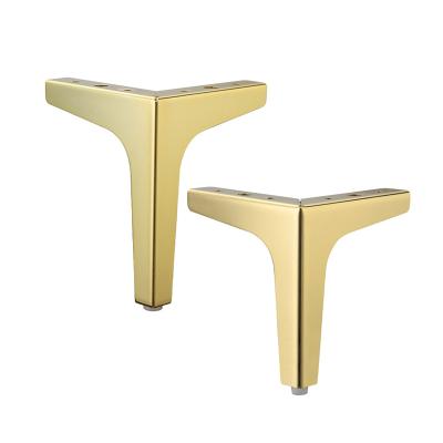 China HJY Modern Luxury Metal Hardware Furniture Brass Chrome Decorative Sofa Legs for sale