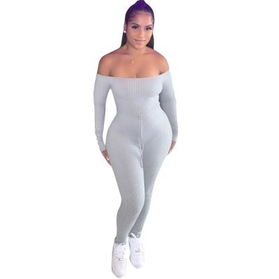 China New Ladies Solid Color Women Overalls Simple Elegant QUICK DRY Long Sleeve High Waist Suit for sale