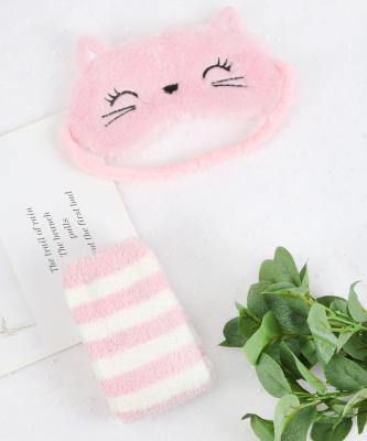 China 2022 Stripe Cat Superior Quality Anti-skid Widely Used Blinder Slippers For Women Stylish Fluffy Socks for sale