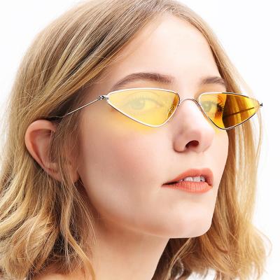 China 2021 Fashion Sunglasses Men's Cat Eye Sunglasses For Women High End Sunglasses Designer Eye Protection Metal AC Lens for sale