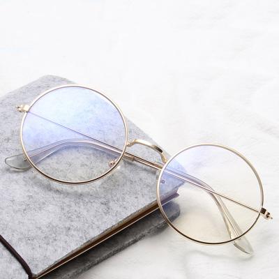 China For Cheap Custom Unisex Reading Glasses Glasses AC Glass Frames Metal Round Eyeglasses For Man for sale