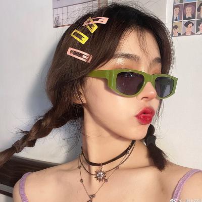 China Fashion Sunglasses 2021 New Arrival Rectangle Sun Glasses Hip Hop Clear Glasses For Women Men for sale