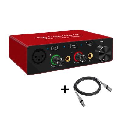 China Live Sound Card Recording External Usb Interface Professional Audio Sound Card GV-AR001 for sale