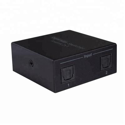 China Plastic Case 2-Port SPDIF Toslink Digital Optical Audio Switcher, 2 in 1 Toslink Switch Changer Audio Adapter for LPCM 2.0/DTS/Dolby-AC3 for sale