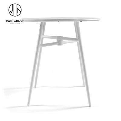 China Good Eco - Friendly White Outdoor Furniture Restaurant Metal Dining Table for sale