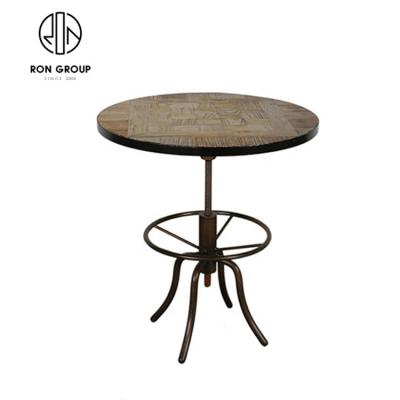 China Other High End Old Elm Office Restaurant Dining Round Iron Table for sale