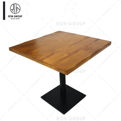 China Modern Solid Wood Table Iron Restaurant Solid Wood Coffee Table for sale