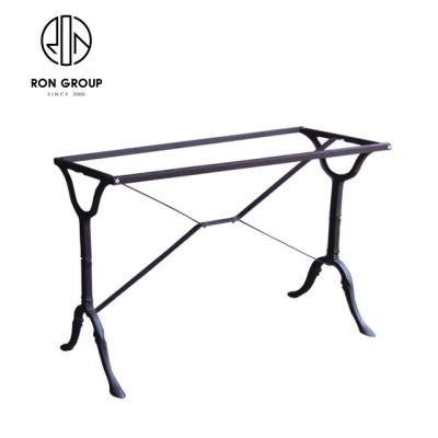 China Contemporary Pleasant Black Restaurant Dining Table Cast Iron Table Square Base Square Base for sale