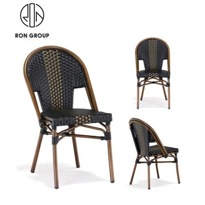 China Durable Wholesale Outdoor Aluminum Rattan Bistro Dining Chair for sale