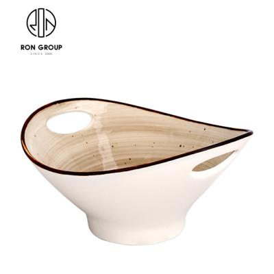 China Sustainable Wholesale Ceramic Bowls Set Ceramic Colored Cereal Bowls With Handle for sale