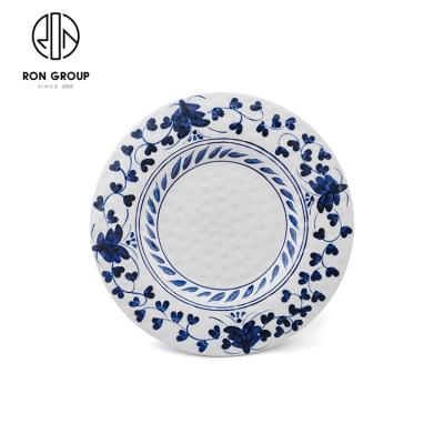 China Custom Printing Restaurant Sustainable 12.5 Inch Colorful Italian Ceramic Plates for sale