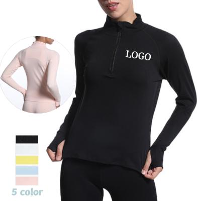 China Breathable Naked Sports Fitness Yoga Clothes Sweater Zipper Long Sleeves T-Shirt for sale