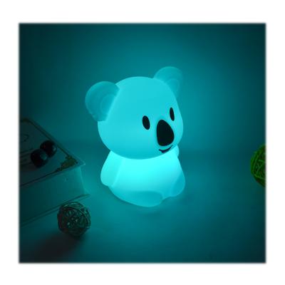 China Sensor Control Smart Light Soft Silicone Koala Lighting Led Lamp Bedroom USB Rechargeable LED Anime 3d Decorative Night Light for sale