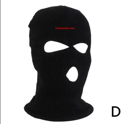 China JOINT Motorcycle Windproof Face Full Knit Hats Ski Mask Men Warm Wool Custom Balaclava Embroidered Winter Hats Knitted 3 Hole Ski Mas for sale