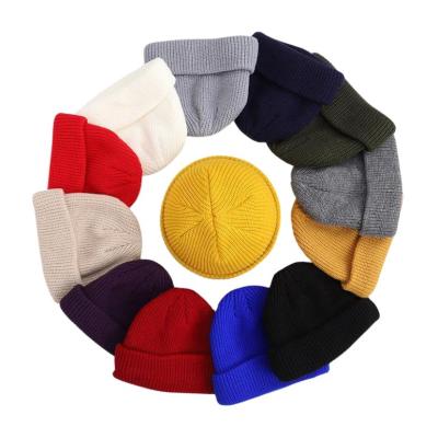 China Custom Made Unisex Double Layered Brimless Fisherman COMMON Beanie Winter Hats Beanie Warm Ribbed Winter Fisherman Docker Hat Retro for sale