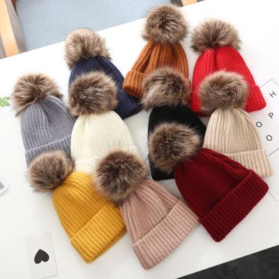 China COMMON baby beanies children kids cotton winter knitted winter hats for 2-24 months for sale