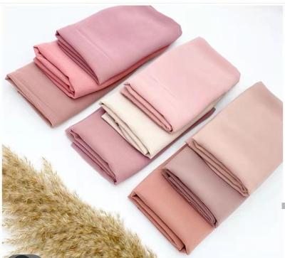 China New High Quality Farmhouse Pearl Chiffon Hijab Scarf Shade Color Long Section Support Brand Small Quantity Custom Collection Heavy Chiffon for sale