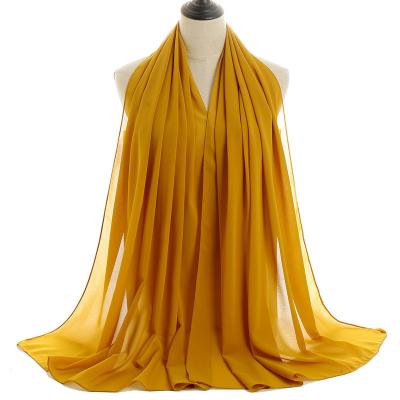 China Fashion Muslim Chiffon Hijab Chiffon Hijab Scarf Women Muslim Scarves Refine Long Shawl Hijabs Head Wrap Turban Echarpe Femme Islamic Foulard Femme for sale