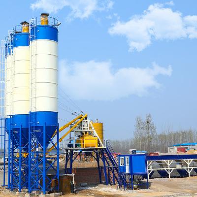 China HZS50 Stationary Easy Operated Concrete Building Material Stores Batching Mixing Plant With JS1000 Capacity 50m3/h for sale