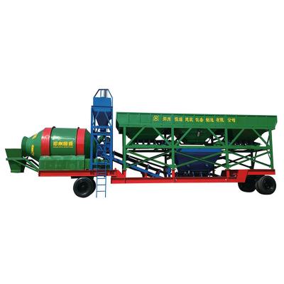 China Building Material Stores Mini Mobile Concrete Batching Mix Small Capacity 25m3 30m3 50m3 60m3 Plant with Drum Mixer for sale