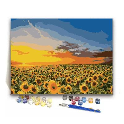 China Cartoon Wholesale DIY Hand Painting Kit Oil Canvas Wall Art Paint by Numbers for Gifts and Home Decorations for sale