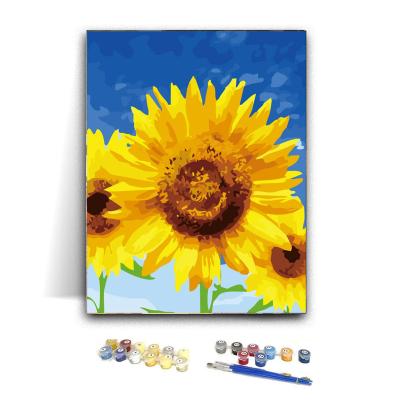 China Cartoon 40 x 50 cm Hot Sale Trees Painting by Numbers Adults Beautiful sunflower picture paint kit by numbers for sale