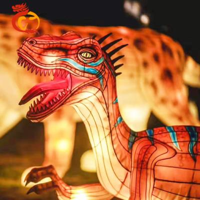 China Sichuan Festival Traditional Dinosaur Silk Lantern For Park Customized Size for sale