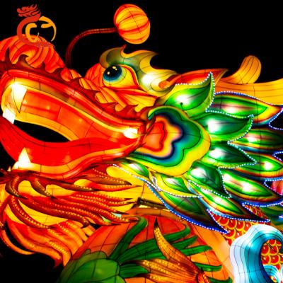 China Chinese Outdoor Silk Palace Lantern Factory Custom Large Size Dragon Lanterns For Sale for sale