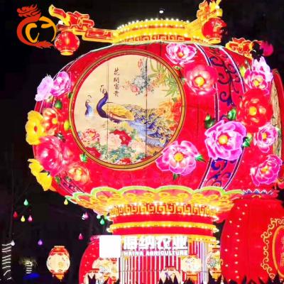 China Chinese Outdoor Park Traditional Silk Floating Lantern Demonstration Customized Size for sale