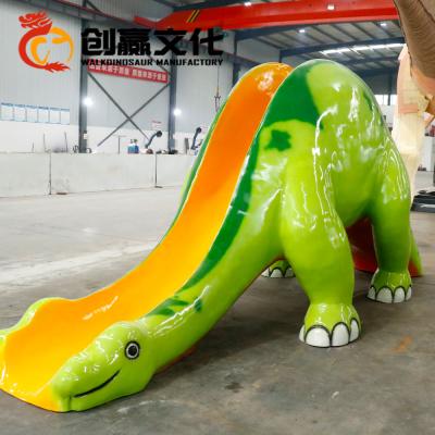 China Other theme park kids simulation animation fiberglass dinosaur slide for sale for sale