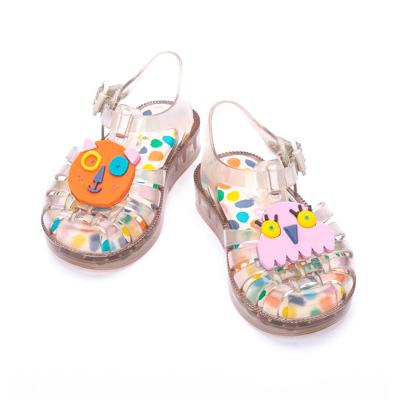 China Double Density Toddler School Shoes Baby Cartoon Label Fancy Kids Girl MINI Flat Designer Jelly Flat Sandal Summer Girl Kids Flat Shoes for sale