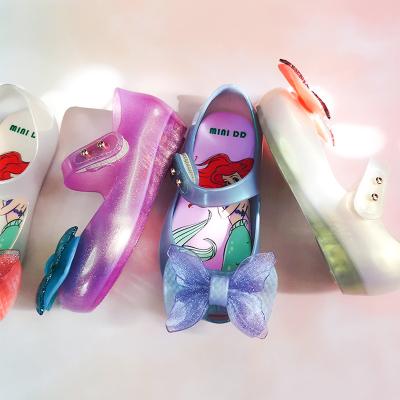 China Lightweight MINI Princess Baby Shoes Designer Sandals Kids Cute Cartoon Jelly Sandals For Girls Mermaid Children Summer Dual Density for sale