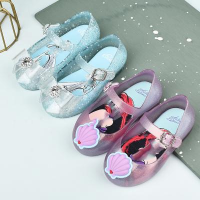 China 2022 New Frozen Princess Jelly Shoes Fancy Sandals MINI DD 2022 New Kids Mermaids Children Shoes Lightweight High Quality Girls Sandals for sale