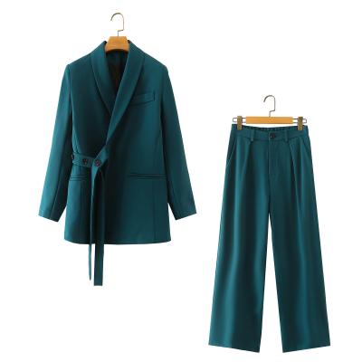 China 2021 autumn new design temperament light familiar irregular two-piece suit for women anti-wrinkle for sale