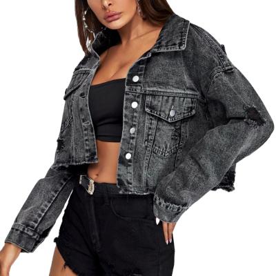 China High quality women's jeans jacket supplier designer custom luxury women's jacket OEM fashion Anti-wrinkle jeans jacket wholesale for sale