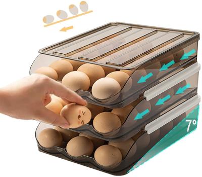 China Multi-functional slide design for easy egg retrieval, egg container for refrigerator, multi-layer egg storage container for sale