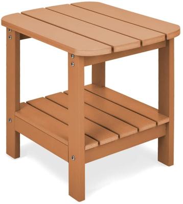 China Traditional Adirondack Outdoor Rectangular Side Table, Weather Resistant Poly Lumber End Table (Teak) for sale