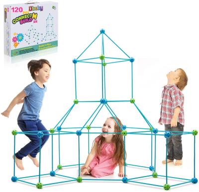 China Educational Toys Fort Building Kit for Kids, 120 Piece Forts Builder Gift Build Making Kits Toys for Boys and Girls to DIY Building Castles for sale