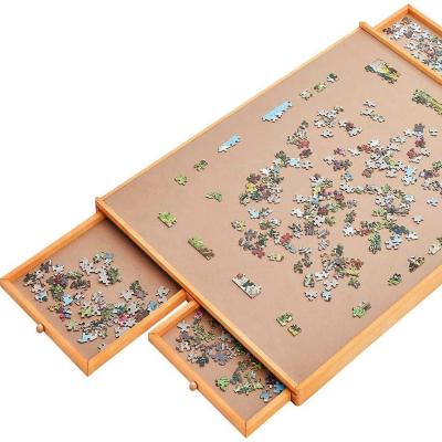 China Toy Wooden Jigsaw Puzzle Board Educational Portable Jigsaw Tray with Storage Drawers for Adults, 34