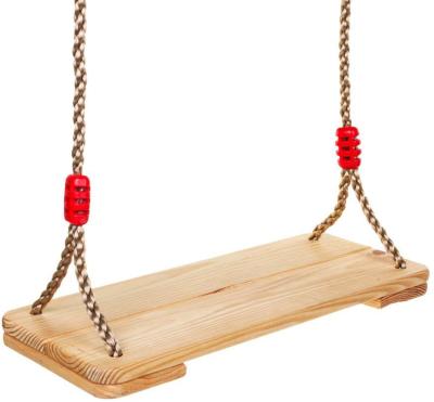 China Modern Hanging Wood Swing , Kids Swings With Sturdy Nylon Swing Rope Capacity 220 Pounds for sale